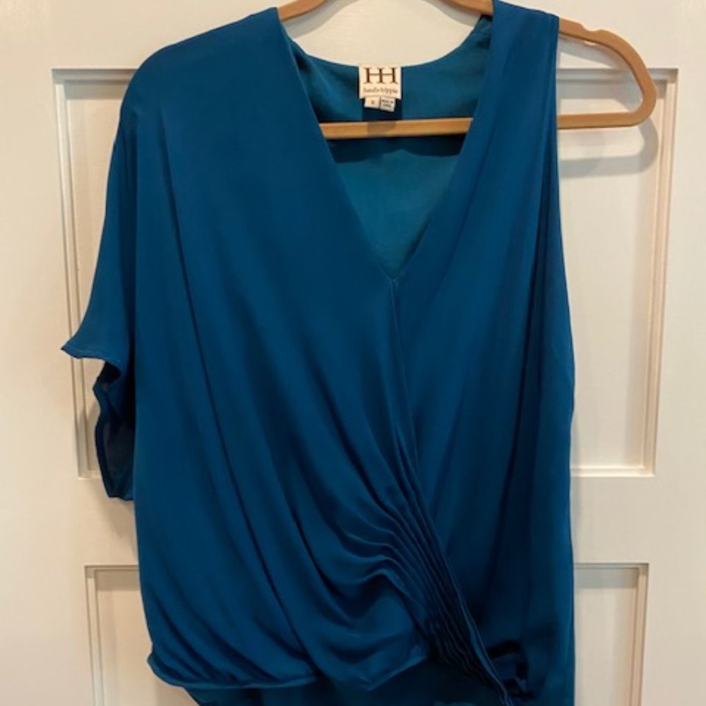 Haute Hippie Asymmetrical Silk Blouse